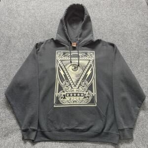 Hawk Hoodie Sweatshirt Mens 3XL Black All Seeing Eye Graphic Pullover Skate